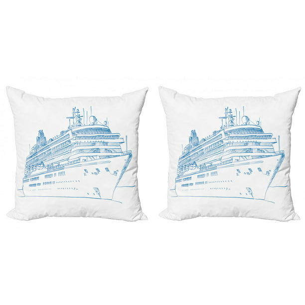 Ambesonne Sketch Design Cushion Cover Set of 2 for Couch and Bed in 4 Sizes